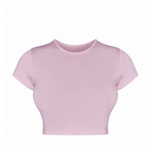 PrettyLittleThing Basic Baby Pink Short Sleeve Crop T-shirt. Size 4(S). - Picture 4 of 5